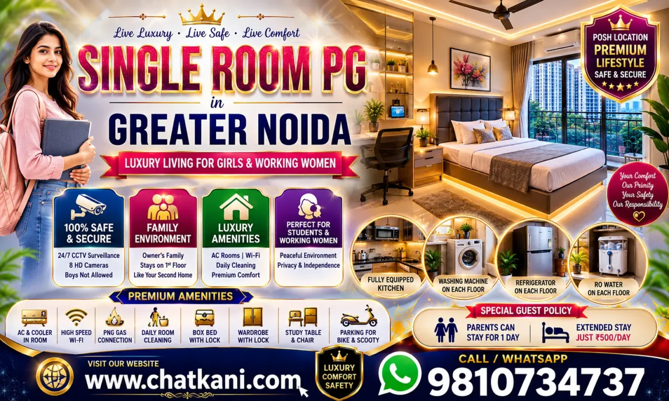 Best Single Room PG in Greater Noida | Luxury & Safe Girls PG
